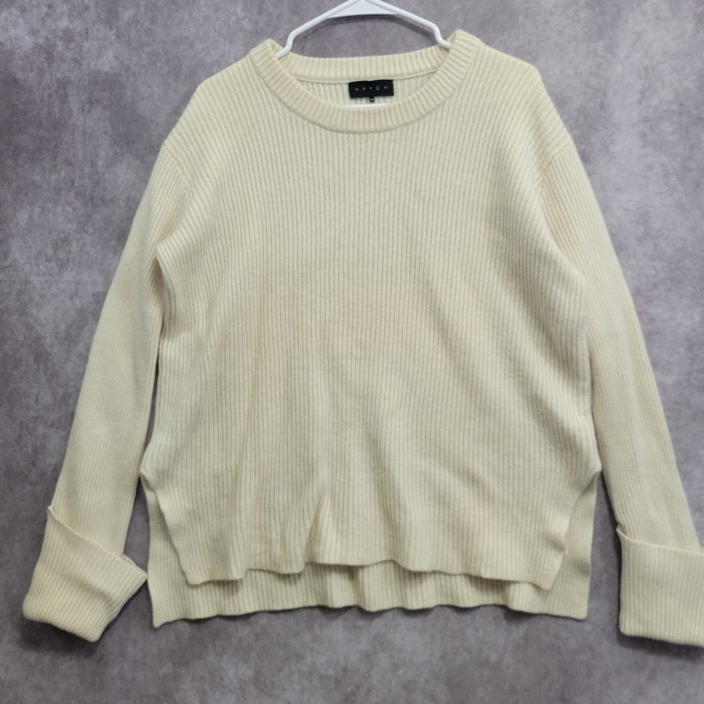 Hatch Cream/Beige Cashmere Wool Blend Sweater One Size